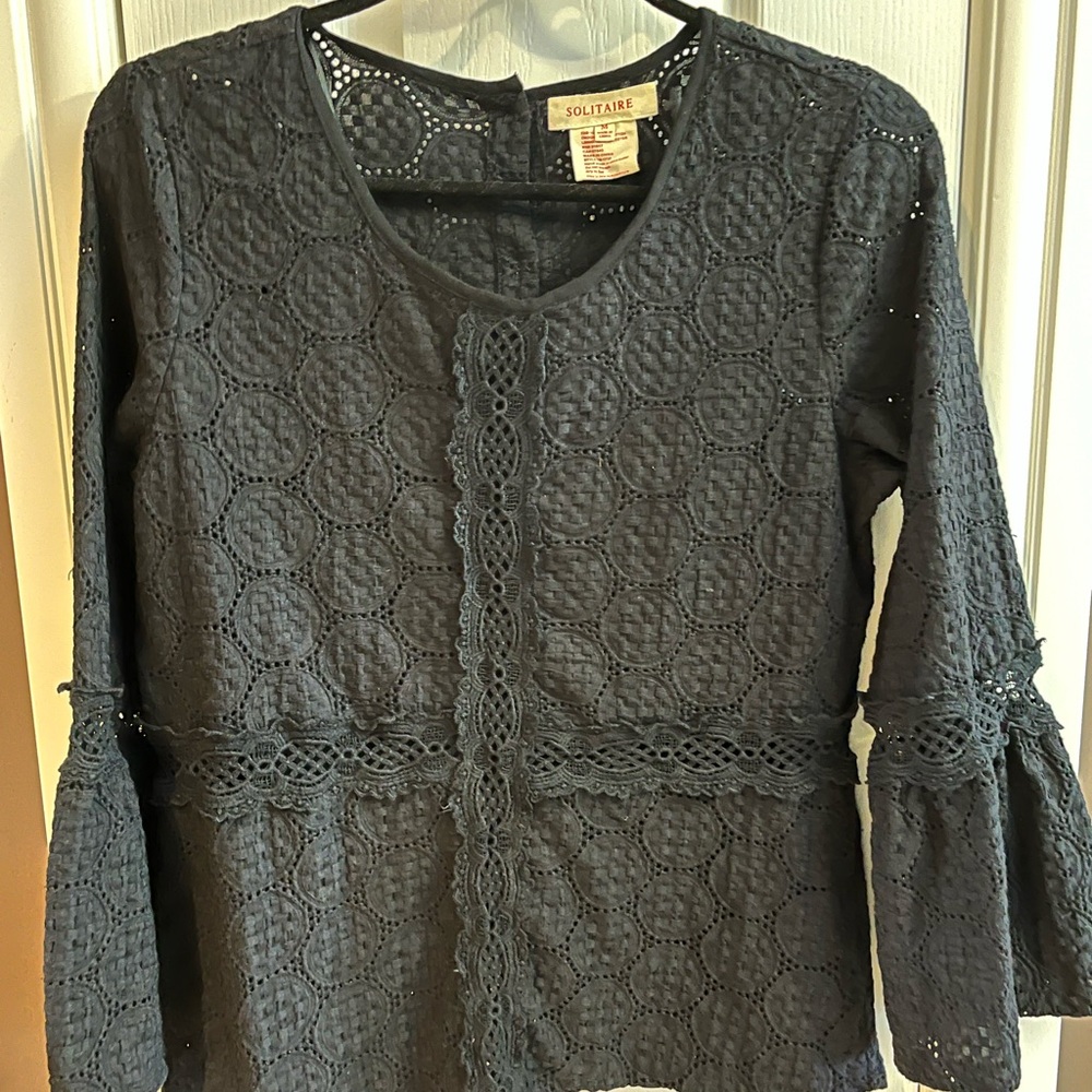 Black Eyelet Blouse from Anthropologie